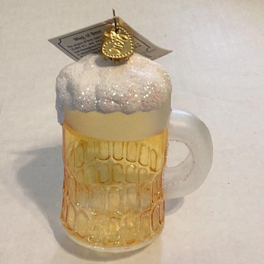 Old World Christmas ‘Mug of Beer’ Glass Ornament New With Tags Never Displayed